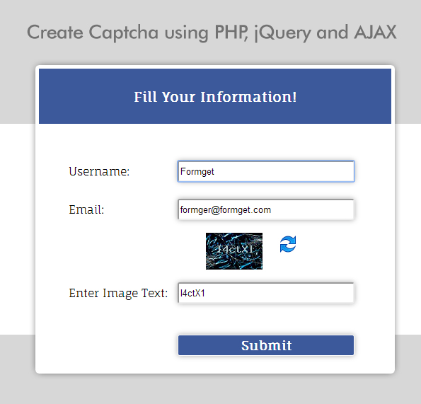 contact form in html with captcha code in php